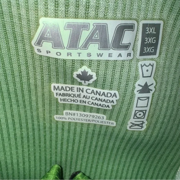 ATAC Men’s 3XL Devou Cycling Jersey Green Bike Shirt Moisture-Wicking - Picture 5 of 6